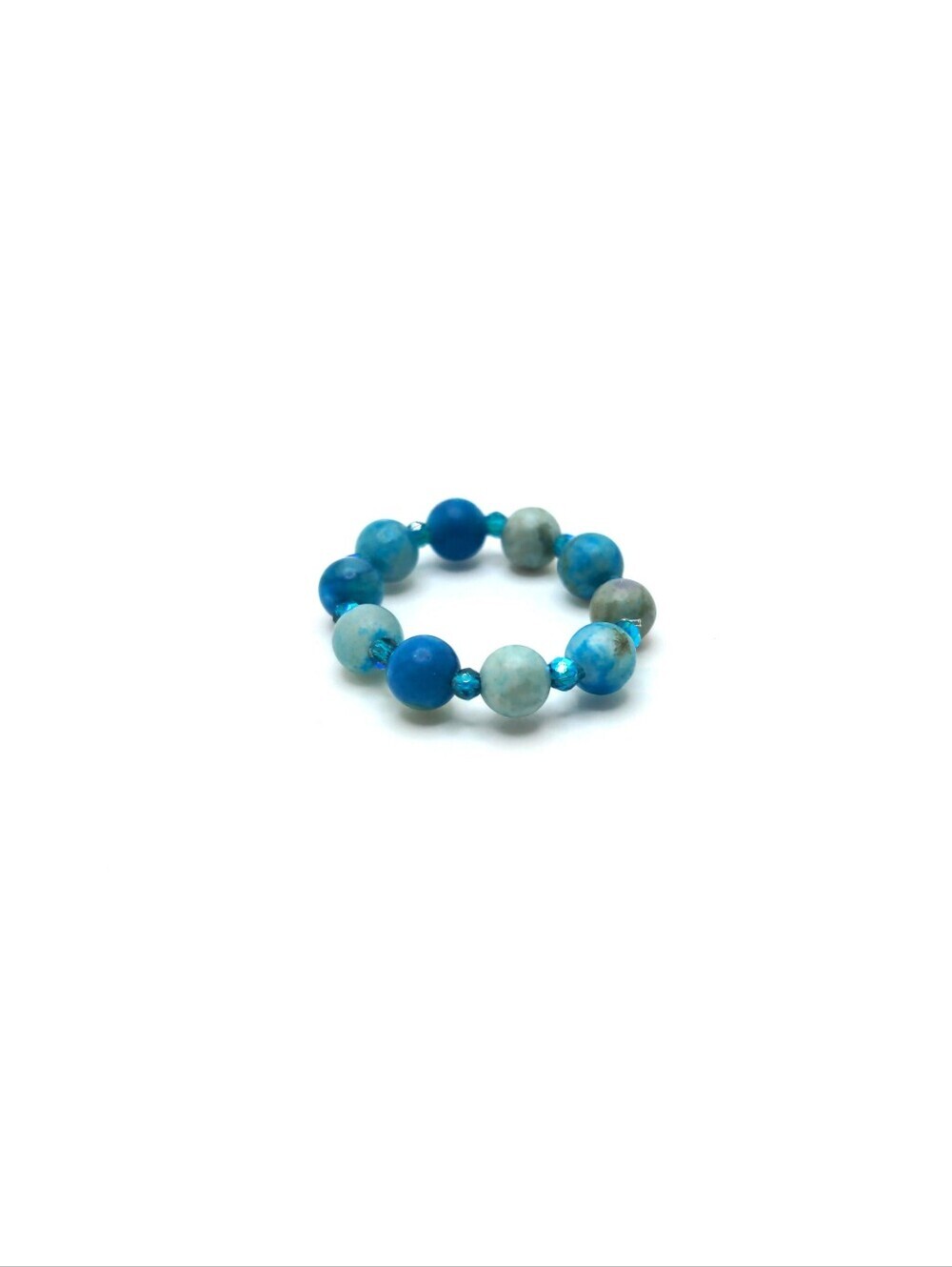381MIDALANE Semi-precious Blue Stone Ring, Handcrafted